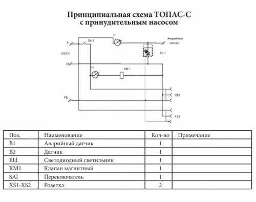 Монтажная схема Топас-С 9 Пр